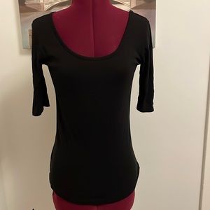 Cynthia Rowley 3/4 length scoop neck top